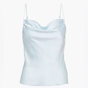 Aritzia Satin Light Blue Top